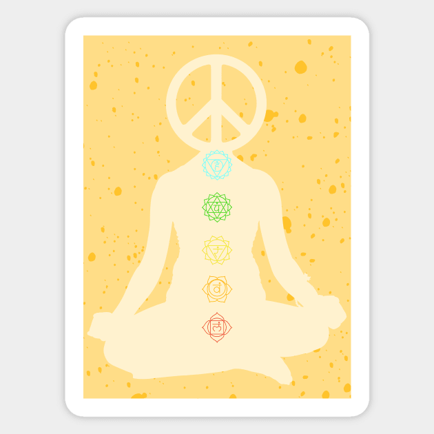 Spiritual Mediation Chakra Peace Graphic Sticker by WonderfulHumans